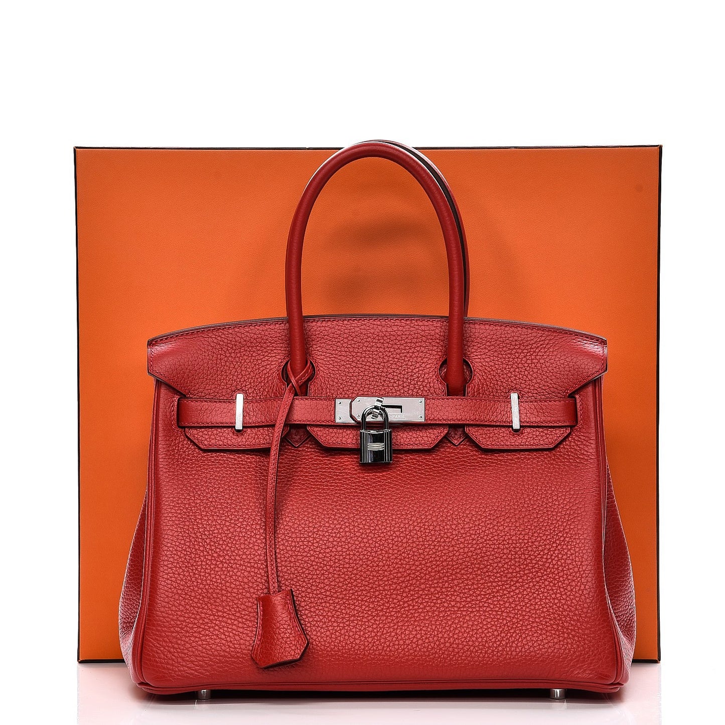 Taurillon Clemence Birkin 30 Rouge Casaque