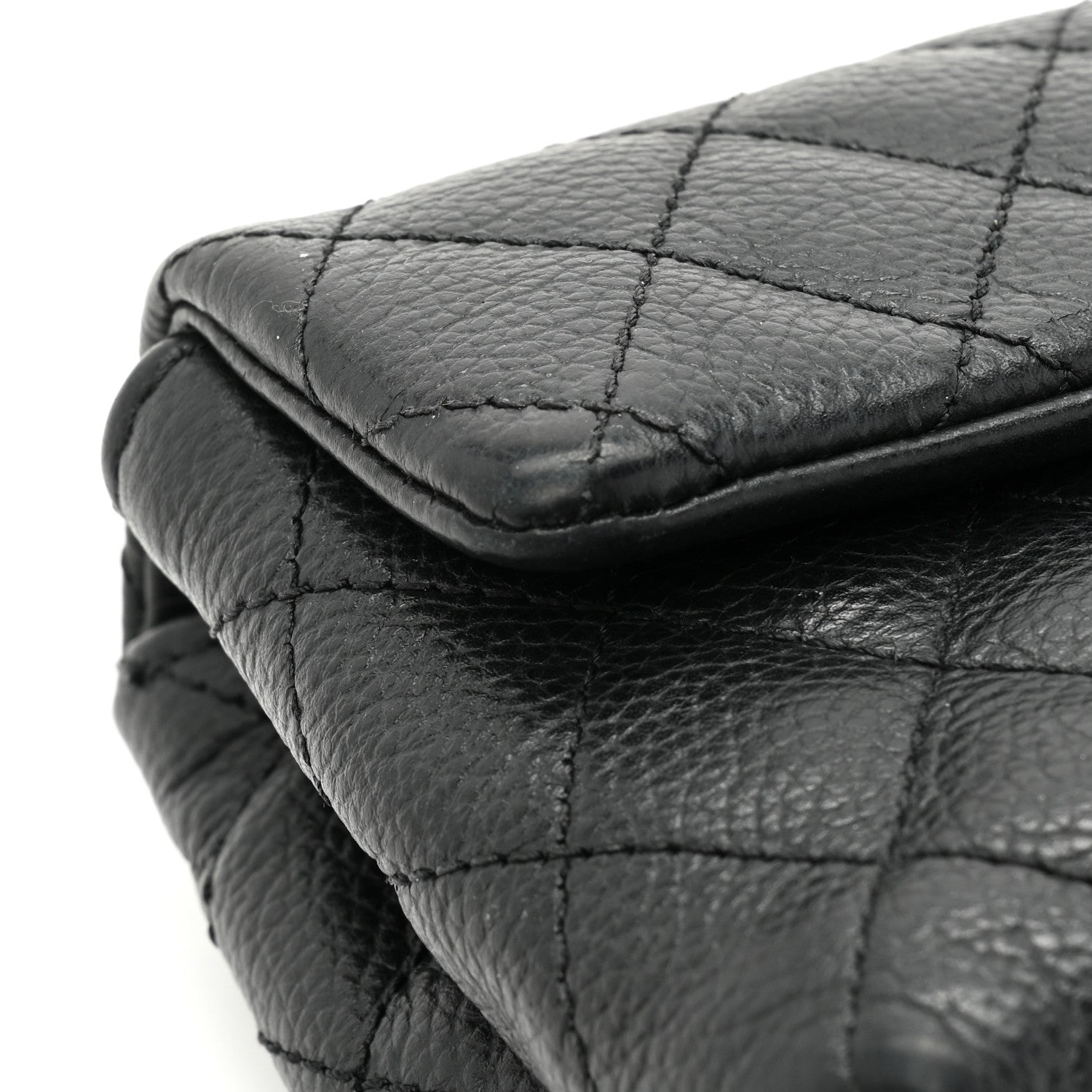 Chanel Grained Calfskin Quilted 2.55 Reissue Flap Belt Bag Clutch Black 15 of 16
