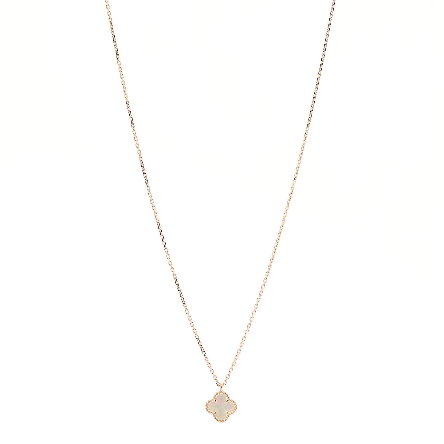 18K Yellow Gold Mother of Pearl Sweet Alhambra Pendant Necklace