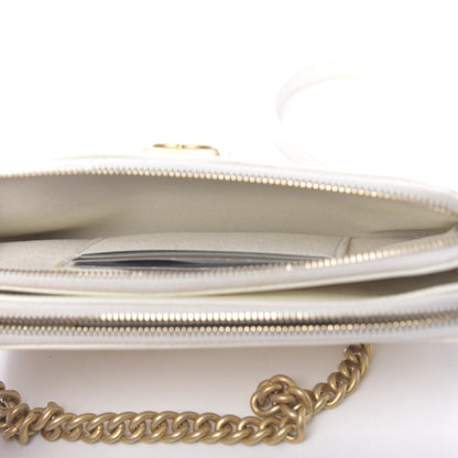 Chanel Caviar Quilted Small Boy Clutch With Chain White 6 of 16