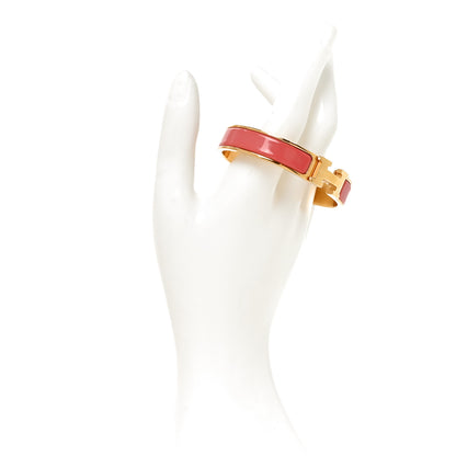 Hermes Enamel Narrow Clic Clac H Bracelet Papaye 2 of 4
