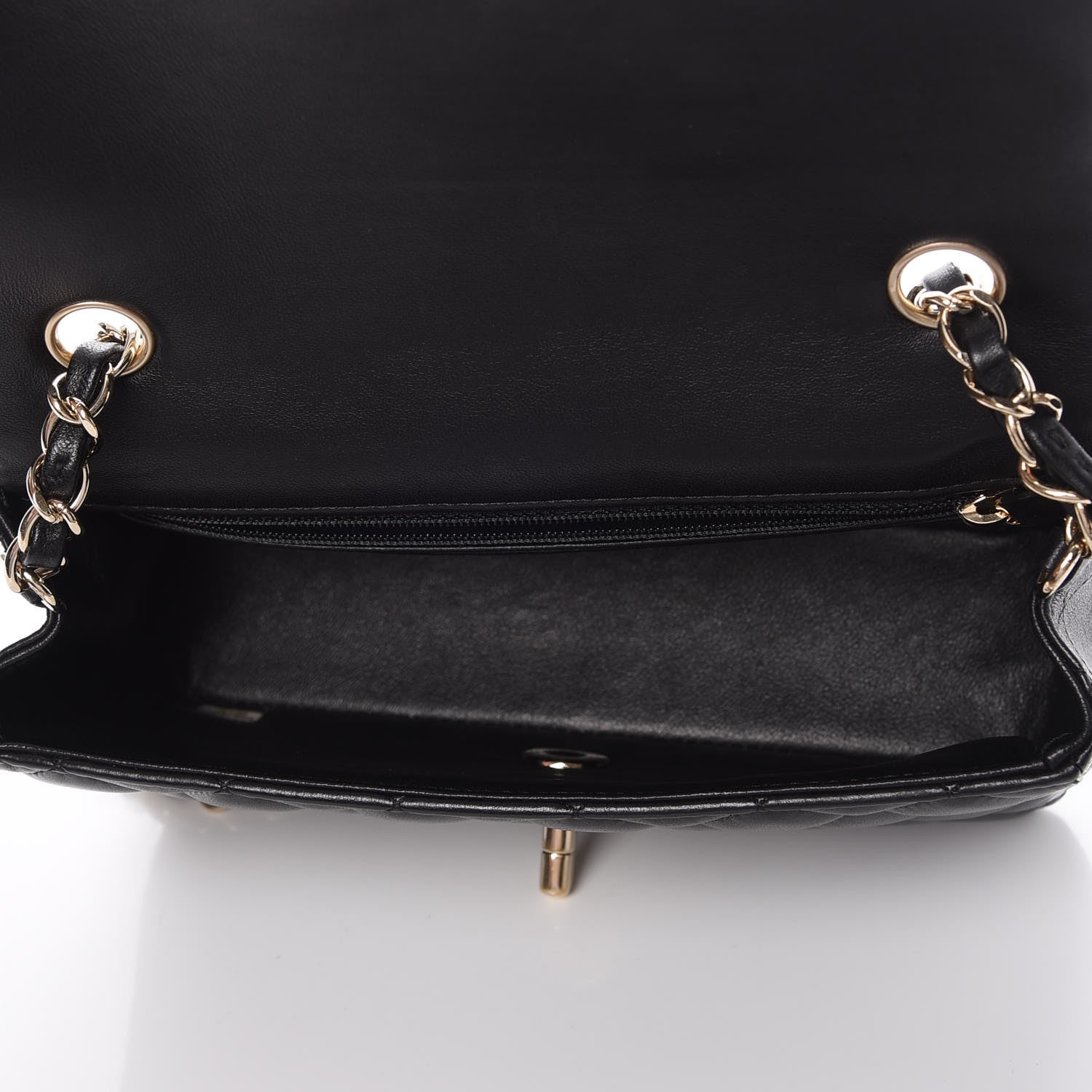 Chanel Lambskin Quilted Mini Rectangular Flap Black 5 of 12