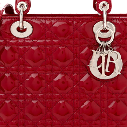 Christian Dior Patent Cannage Large Lady Dior Red 8 of 12