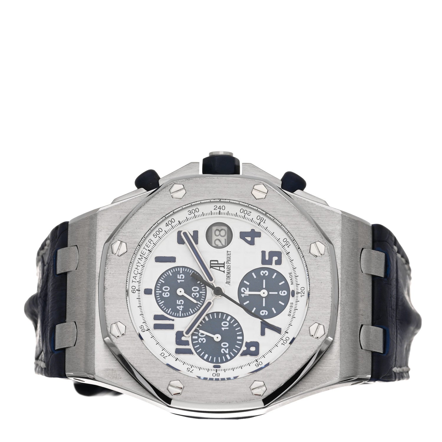 Audemars Piguet Stainless Steel Alligator 42mm Royal Oak Offshore Chronograph Automatic Watch White 26170ST.OO.D305CR.01 2 of 4