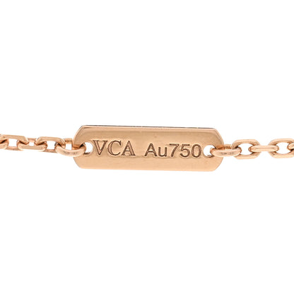 Van Cleef & Arpels 18K Rose Gold Gray Mother of Pearl Vintage Alhambra Pendant Necklace 5 of 6