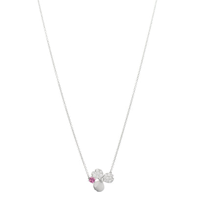 Tiffany Platinum Diamond Pink Tourmaline Paper Flowers Pendant Necklace 1 of 5
