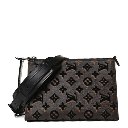 Louis Vuitton Monogram Tuffetage Triangle Messenger Black 1 of 11