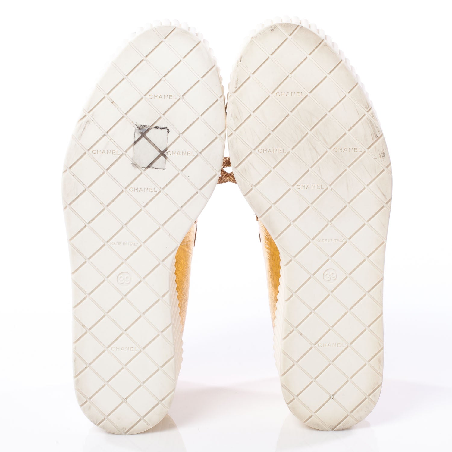 Chanel Lame Creeper Sneakers 39 Gold 6 of 10