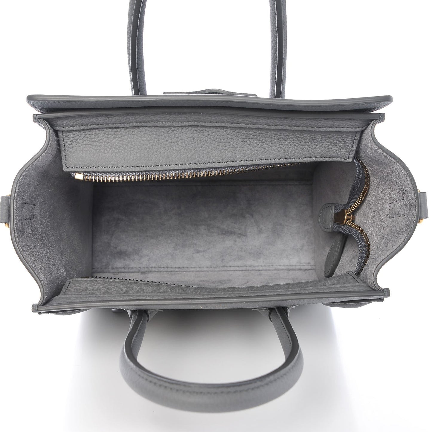 Drummed Calfskin Nano Luggage Kohl