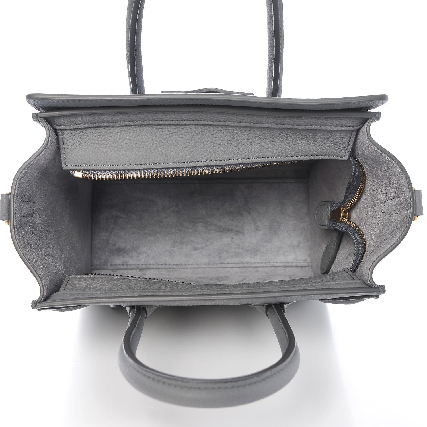 Celine Drummed Calfskin Nano Luggage Kohl 5 of 7