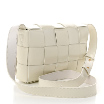 Bottega Veneta Patent Maxi Intrecciato Cassette Crossbody Bag White 3 of 11
