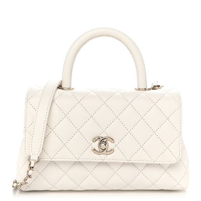 Chanel Caviar Quilted Mini Coco Handle Flap White 1 of 10
