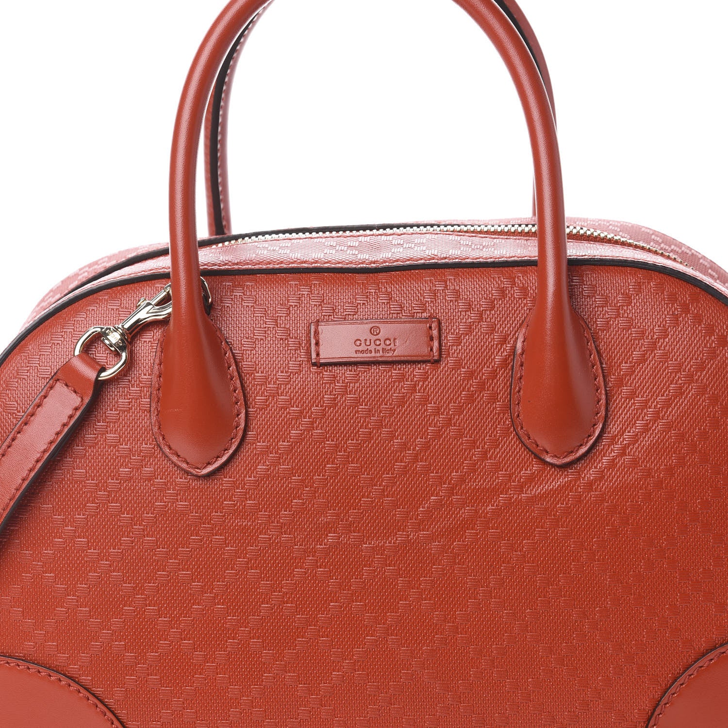 Gucci Calfskin Diamante Small Top Handle Bag Red 11 of 13