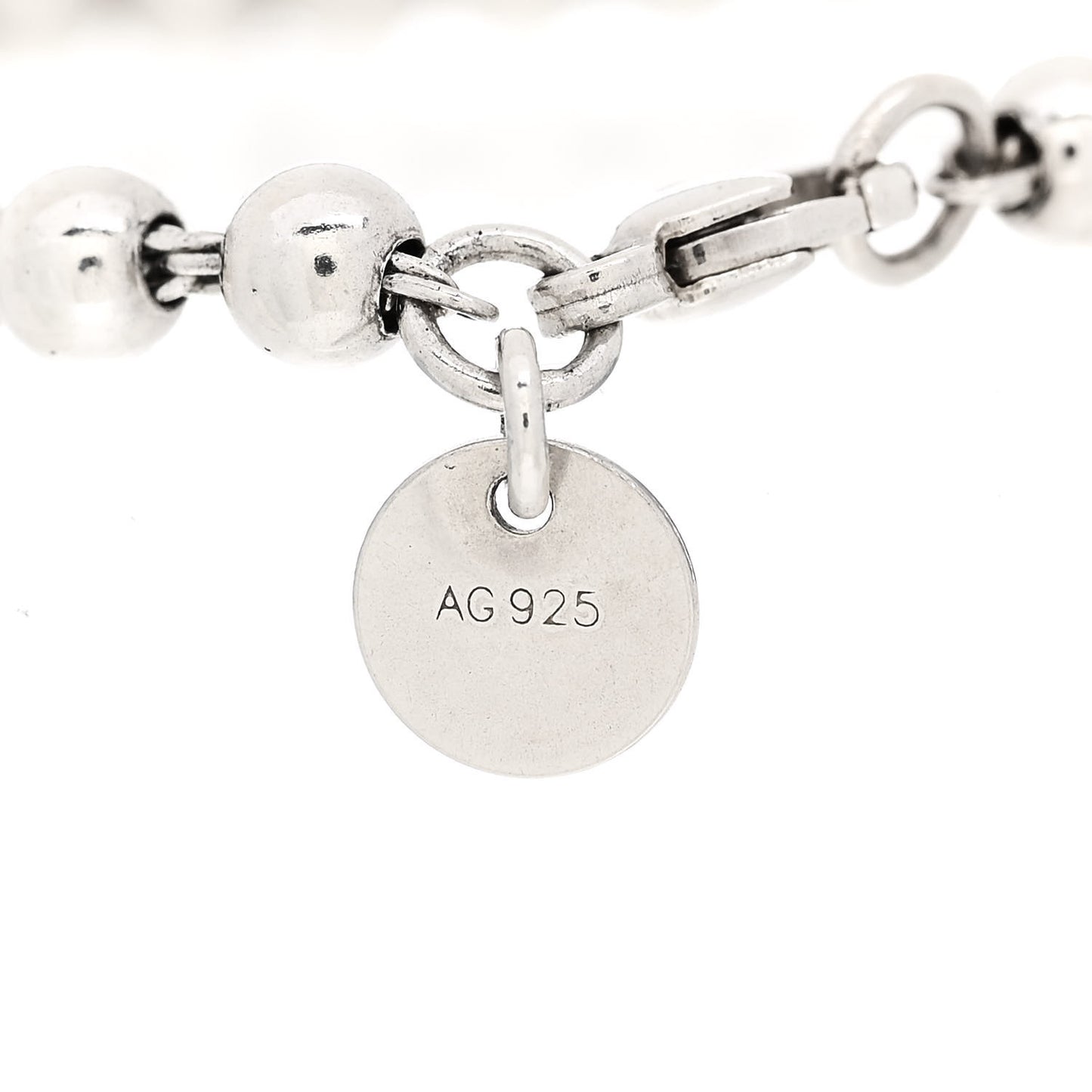 Sterling Silver 4mm Return to Tiffany Heart Tag Bead Bracelet