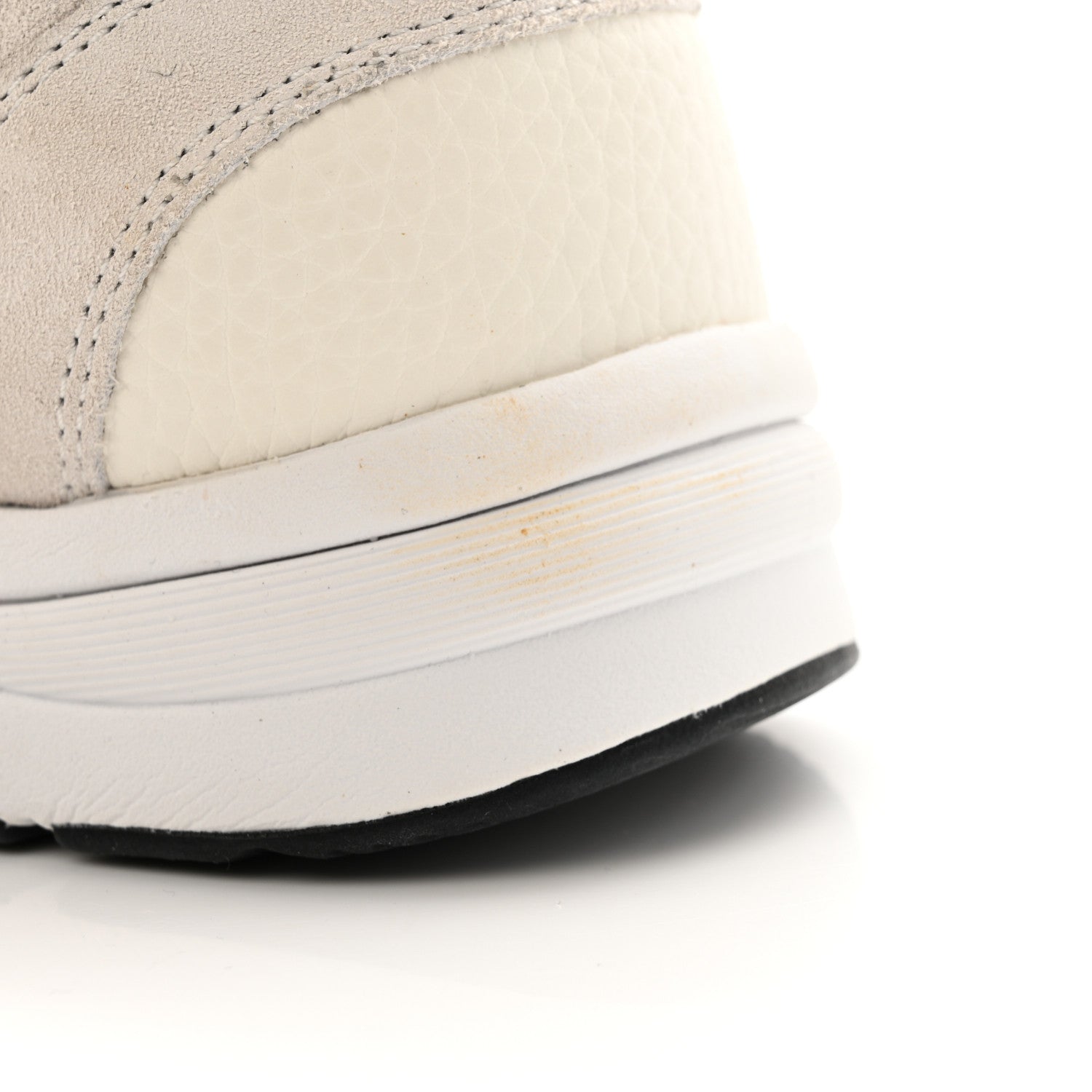 Chanel Mesh Suede Calfskin Grained Calfskin Womens CC Sneakers 39.5 White Black 10 of 13