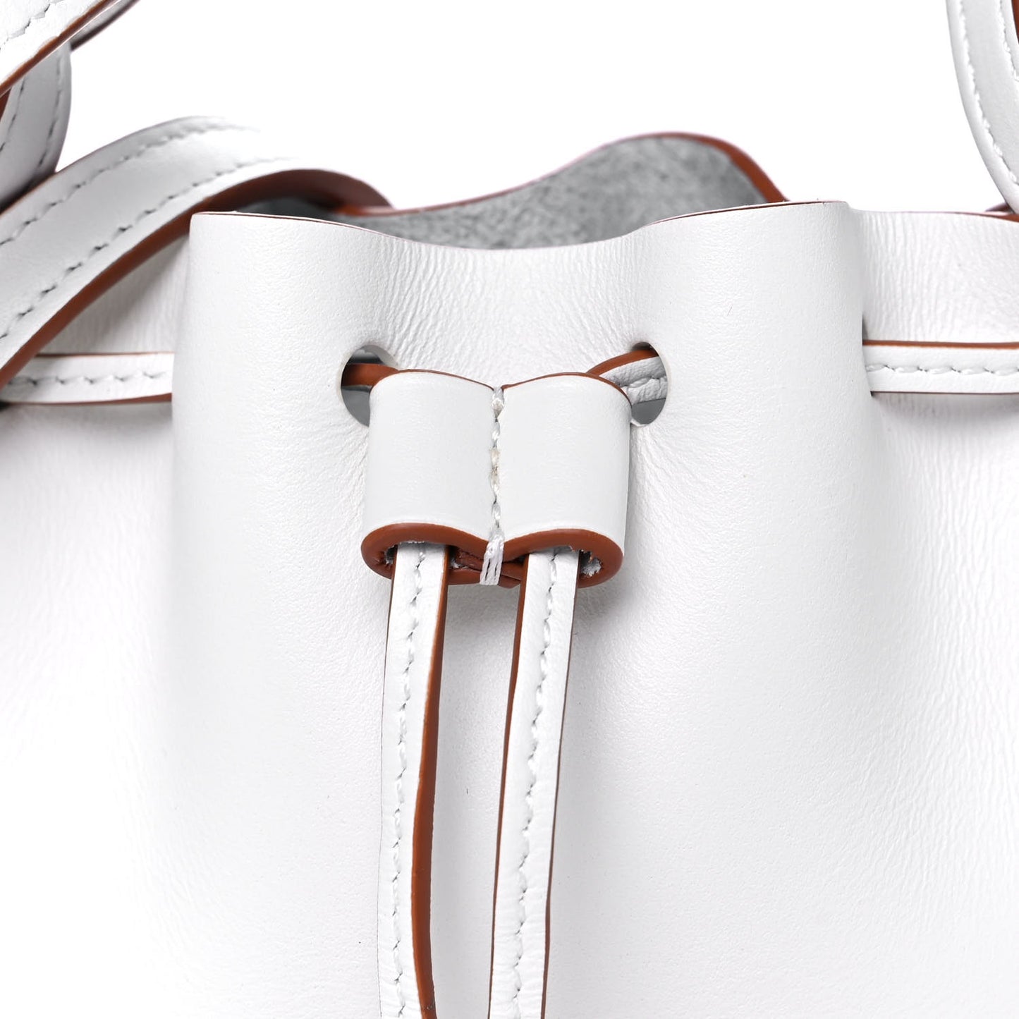 Calfskin Nano Balloon Bucket Bag Soft White