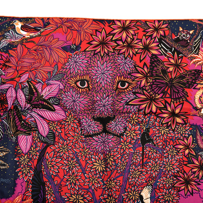 Hermes Silk Wild Singapore Scarf 90 Rouge Violet Beige 2 of 4