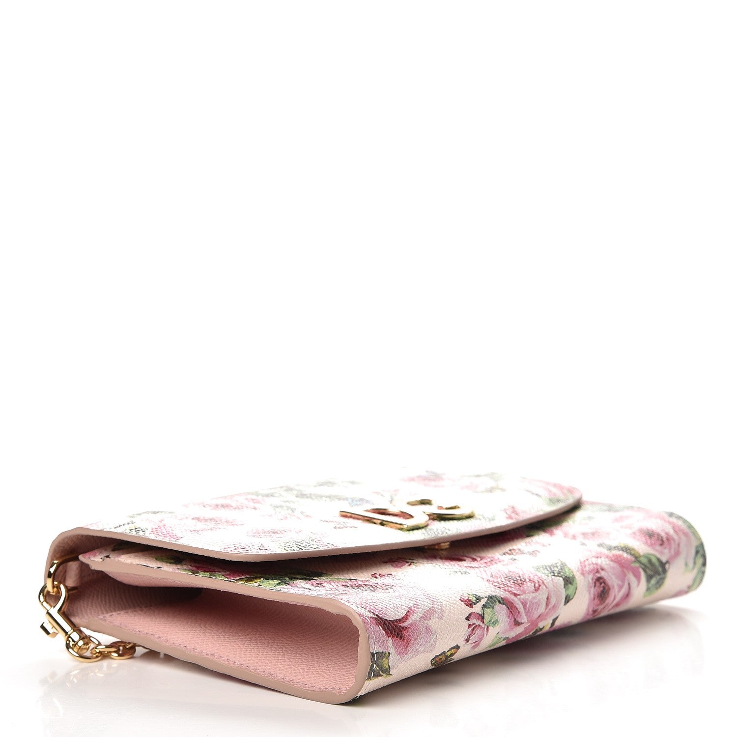 Dolce & Gabbana Dauphine Rose Print Wallet On Chain Pink 4 of 7