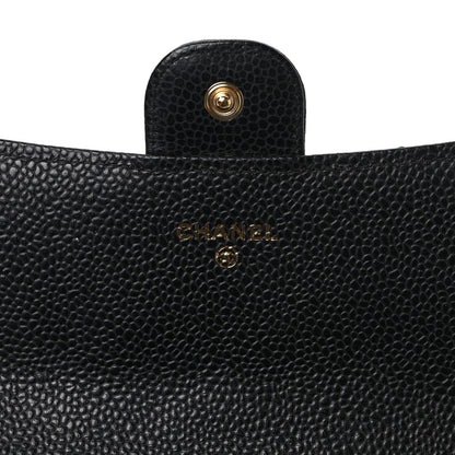 Chanel Caviar Quilted Large Gusset Flap Wallet Black 6 of 8