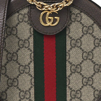 Gucci GG Supreme Monogram Web Mini Ophidia Round Shoulder Bag Brown 8 of 13