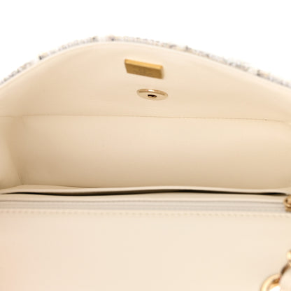 Chanel Tweed Quilted Mini Rectangular Flap White Grey 5 of 11