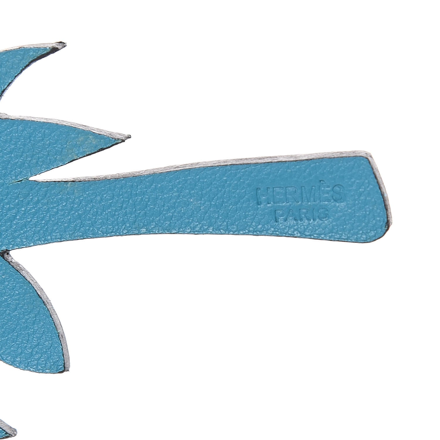 Hermes Swift Palm Tree Key Chain Bag Charm Bleu Izmir 3 of 4