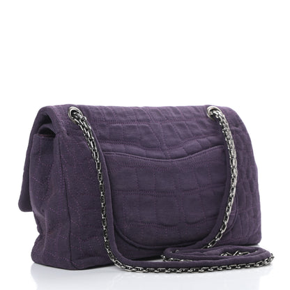 Chanel Jersey Coco's Croc 2.55 Reissue 226 Flap Purple 3 of 14