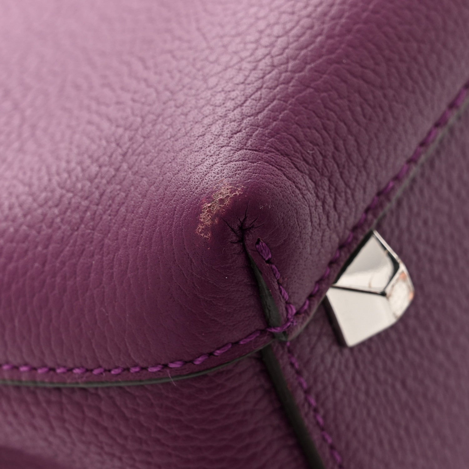MCM Grained Calfskin Medium Milla Tote Mystic Purple 12 of 14