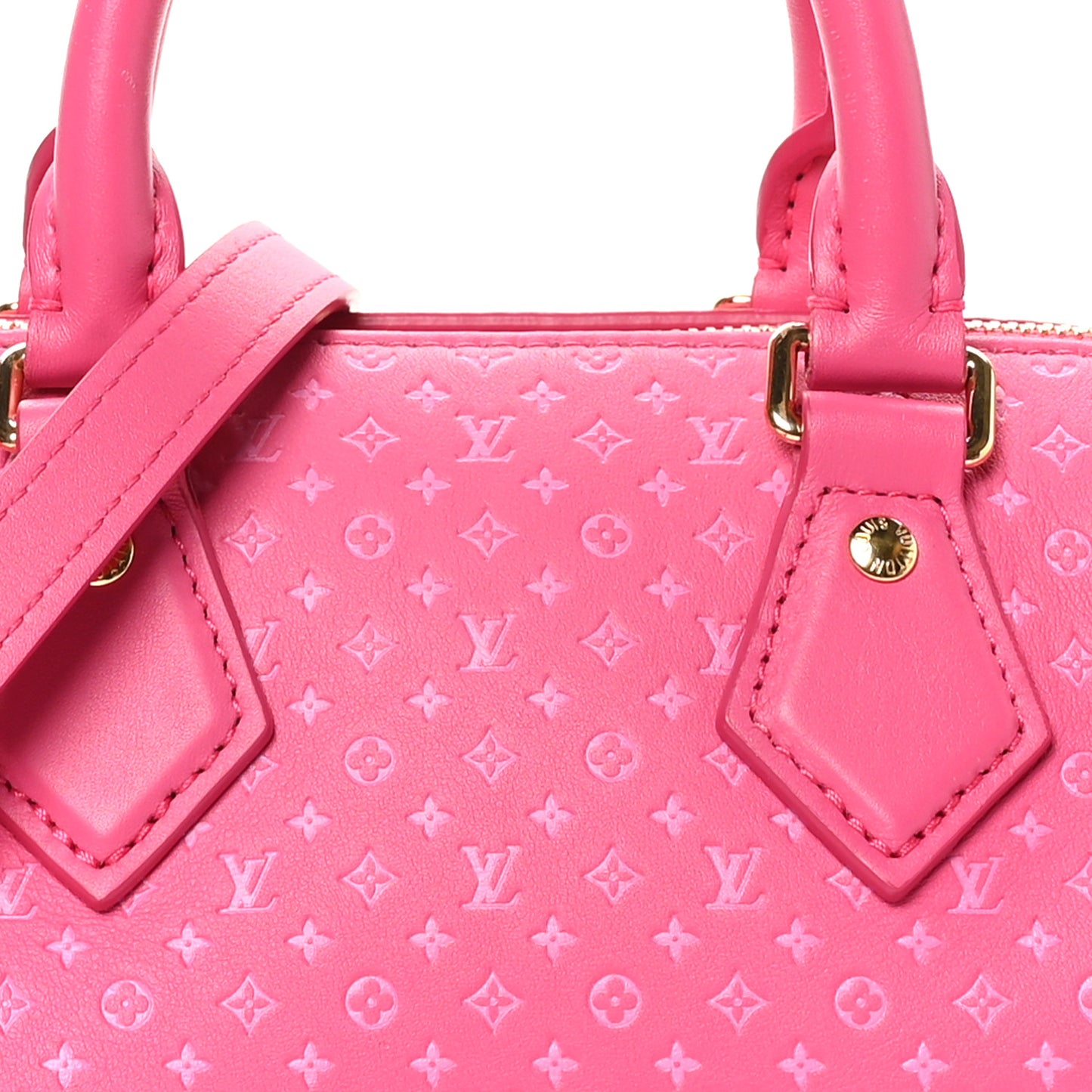 Calfskin Nanogram Embossed Speedy Bandouliere 20 Rose