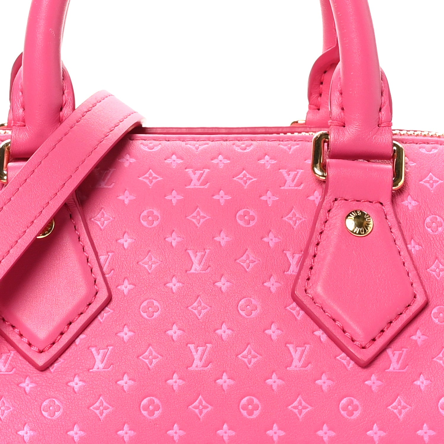 Louis Vuitton Calfskin Nanogram Embossed Speedy Bandouliere 20 Rose 7 of 9