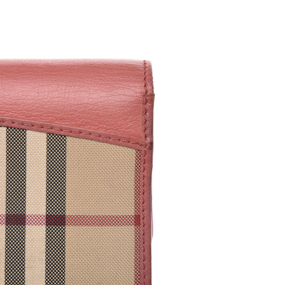 Burberry Calfskin Horseferry Check Porter Continental Wallet Coral Pink 11 of 14