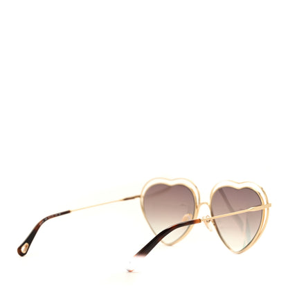 Chloe Metal Poppy Love Heart Sunglasses CE131S Havana Rose 4 of 7