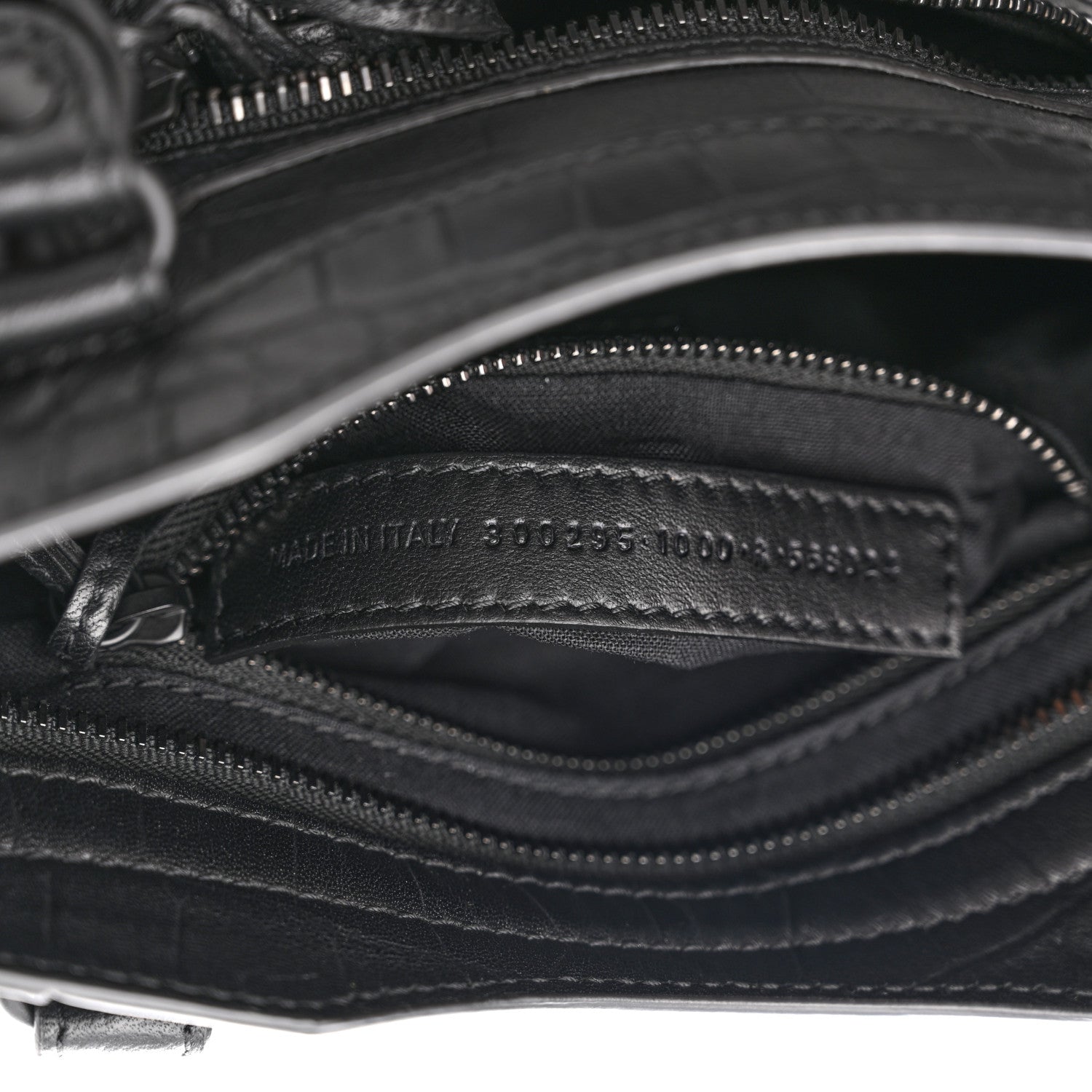 Balenciaga Matte Supple Lambskin Crocodile Embossed Classic Black Hardware Mini City Black 7 of 9