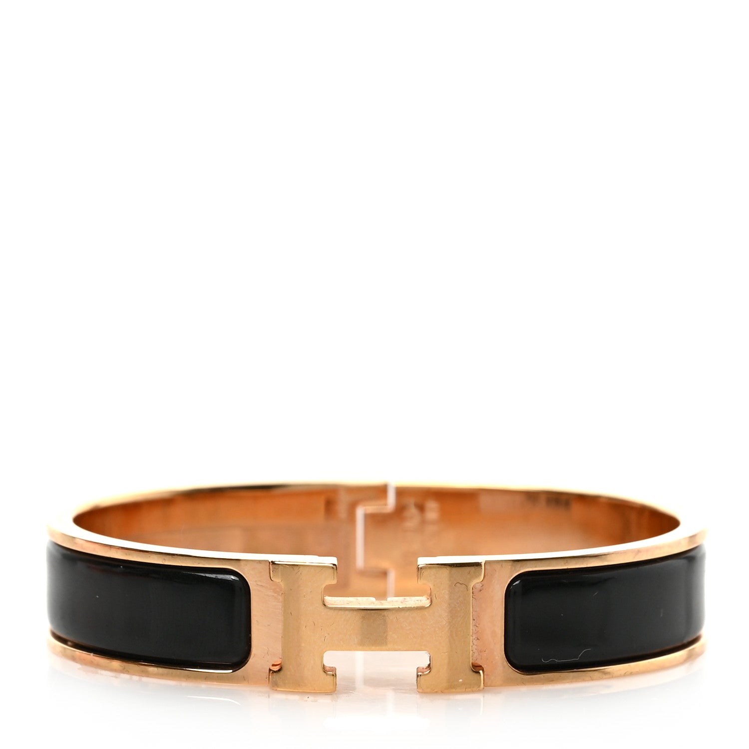 Hermes Enamel Narrow Clic Clac H Bracelet GM Black 1 of 3
