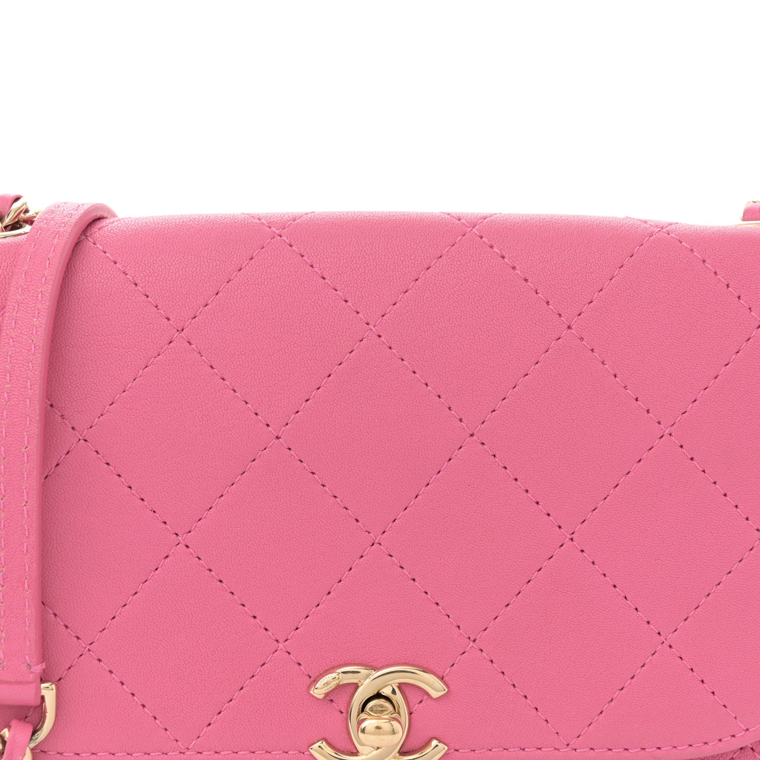 Chanel Goatskin Stitched Casual Trip Single Flap Pink 8 of 11