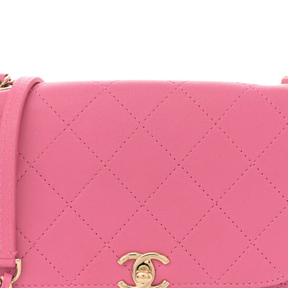 Chanel Goatskin Stitched Casual Trip Single Flap Pink 8 of 11