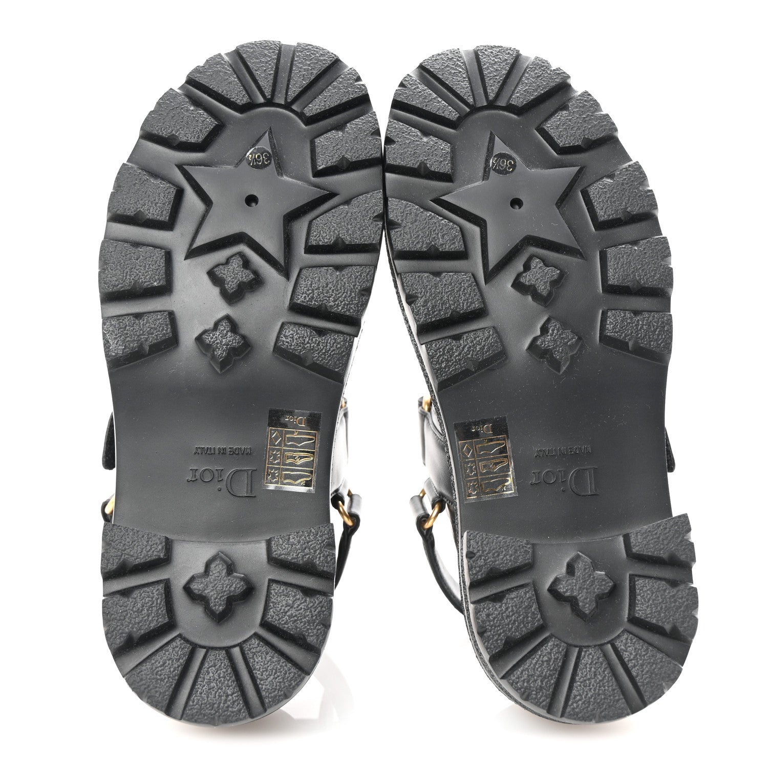 Christian Dior Lambskin Dioract Platform Sandals 36.5 Black 6 of 10