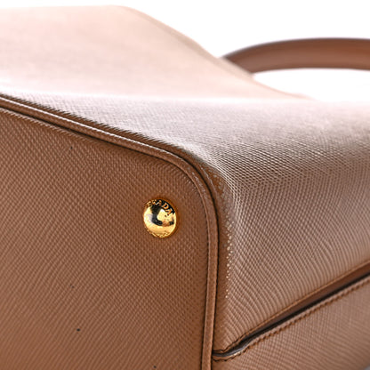 Prada Saffiano Cuir Medium Panier Bucket Bag Caramel Papaya 10 of 13