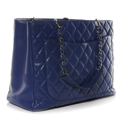 Chanel Glazed Caviar XL Grand Shopping Tote GST Royal Blue 3 of 8