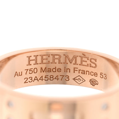 Hermes 18K Rose Gold Diamond PM Kelly Ring 53 6.5 4 of 5