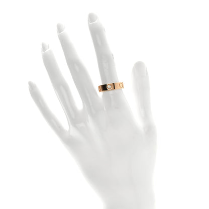 Cartier 18K Pink Gold 3 Diamond 5.5mm LOVE Ring 53 6.5 2 of 5