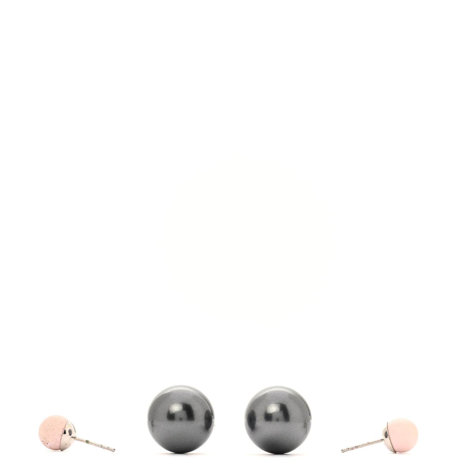 Christian Dior Pearl Mise En Dior Tribal Earrings Pink Grey 3 of 5