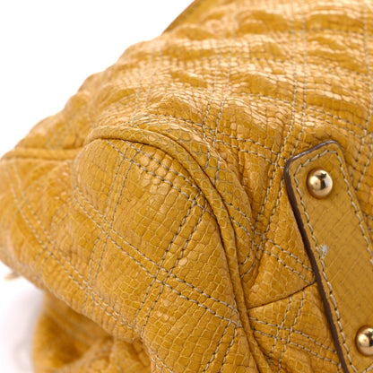 Marc Jacobs Python Embossed Calfskin Quilted Studded Stam Yellow 9 of 21