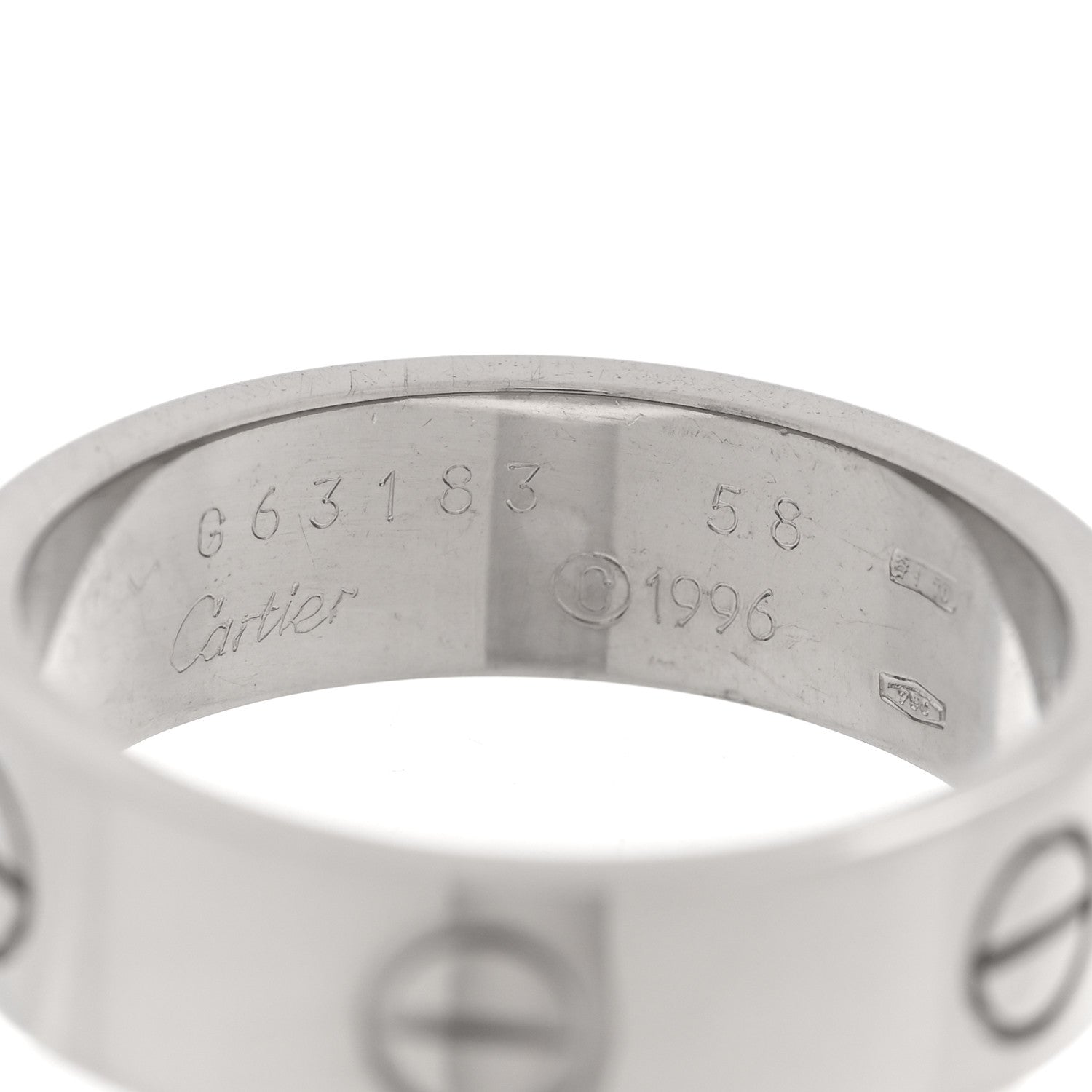 Cartier 18K White Gold 5.5mm LOVE Ring 58 8.25 4 of 4