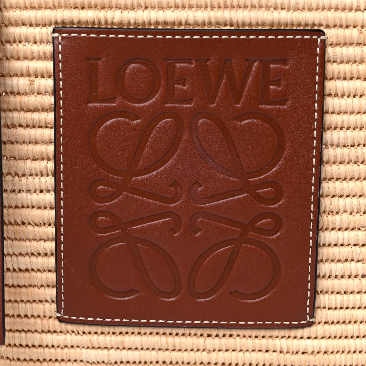 Loewe Raffia Small Square Basket Tote Bag Natural Tan 7 of 9