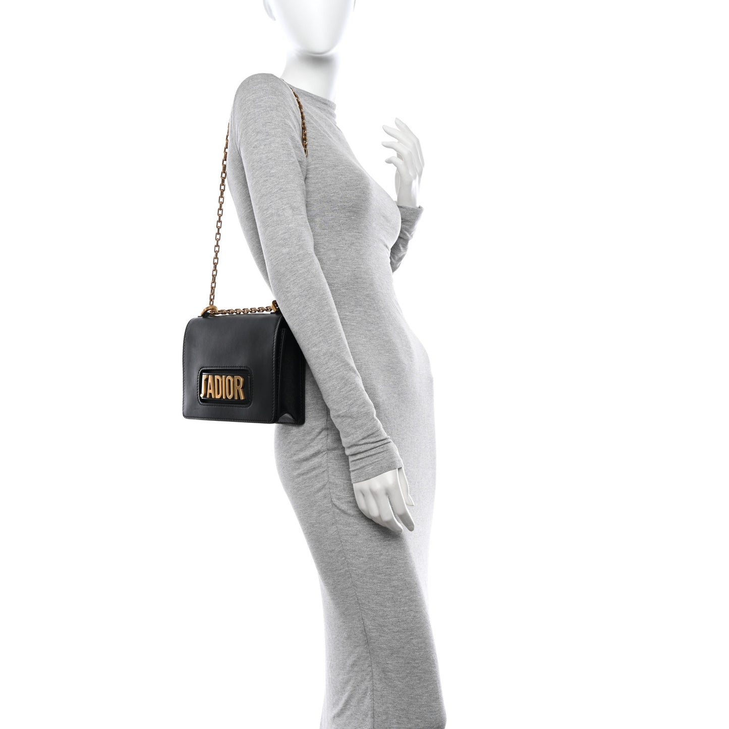 Calfskin J'Adior Chain Flap Bag Black