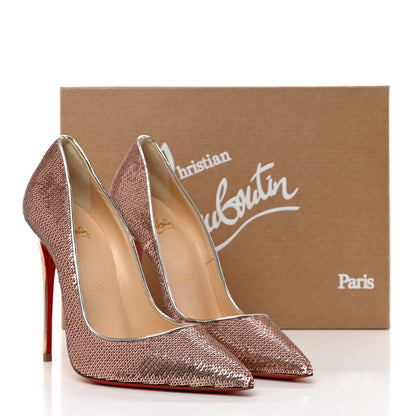Christian Louboutin Paillettes Sirene Nappa Laminated Specchio So Kate 120 Pumps 35.5 Nude 8 of 8