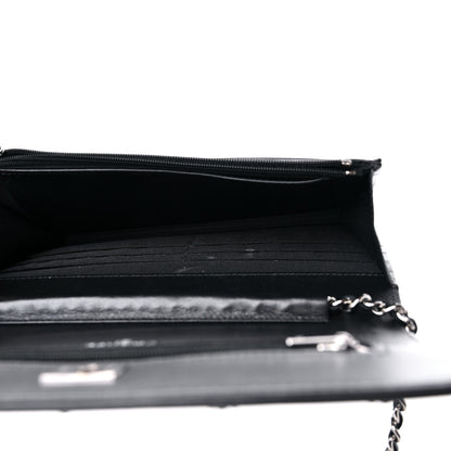 Chanel Lambskin Crystal Quilted Wallet On Chain WOC Black 5 of 15