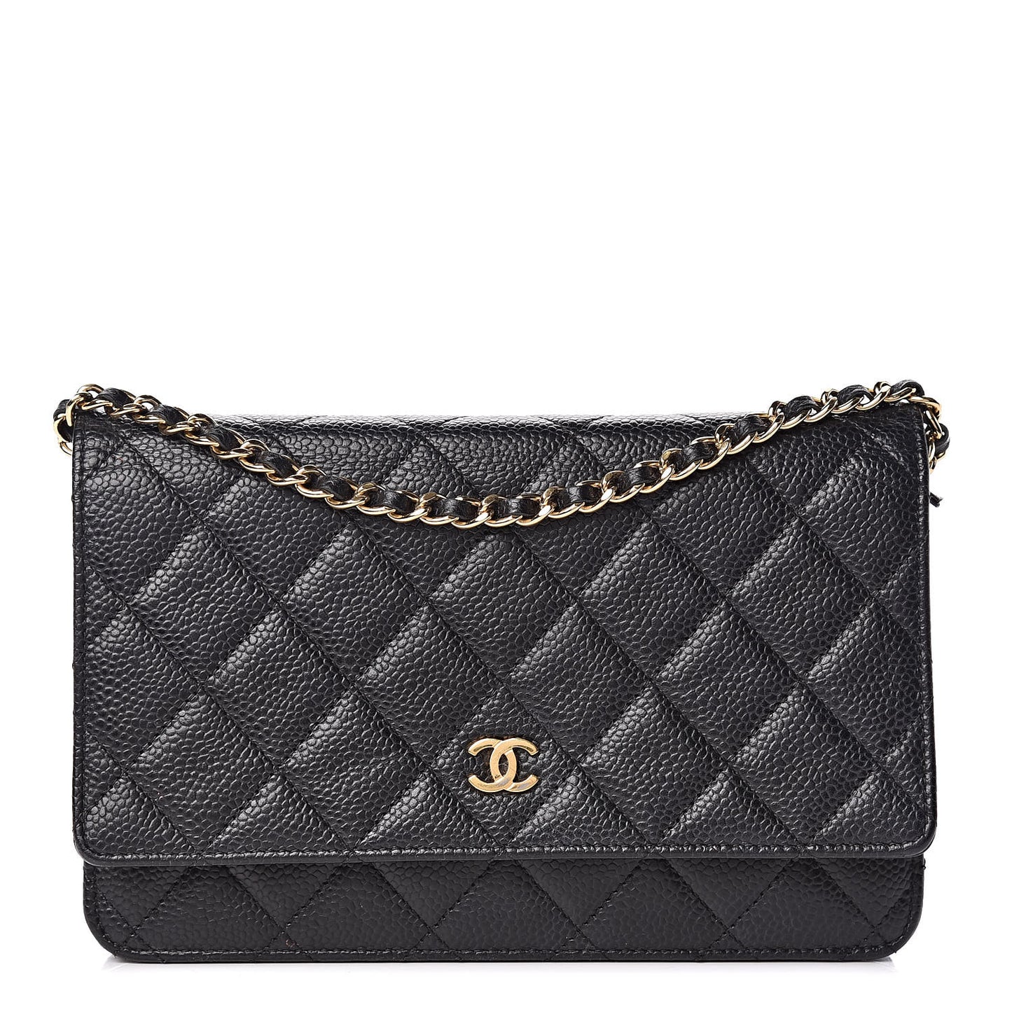 Caviar Quilted Wallet On Chain WOC Black