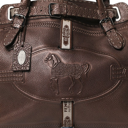 Fendi Calfskin Romano Selleria Large Villa Borghese Tote Bronze 7 of 14